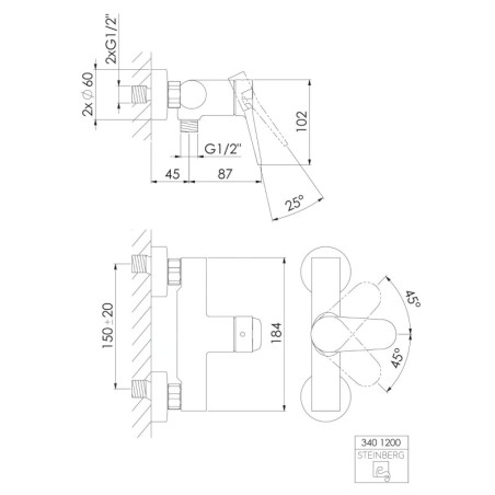 Steinberg 340 - Mitigeur de douche, or brossé 340 1200 BG