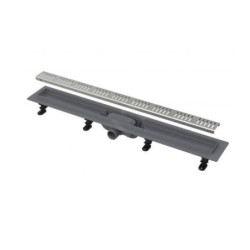 Alcadrain Douchegoten - Caniveau de douche Simple 850 mm, avec bord pour grille perforée, grille incluse, inox mat APZ10-850M