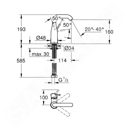 Grohe Essence - Mitigeur de lavabo, Hard Graphite 23488A01