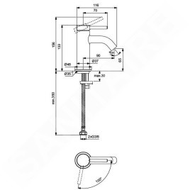 Ideal Standard Ceraline Nuovo - Mitigeur de lavabo, BlueStart, chrome BD755AA