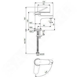 Ideal Standard Cerafine Nuovo - Mitigeur de lavabo, BlueStart, chrome BD766AA