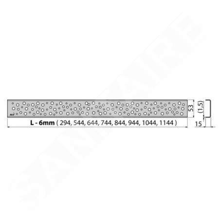 Alcadrain Grilles - Grille pour caniveau de douche linéaire 850 mm, inox mat BUBLE-850M