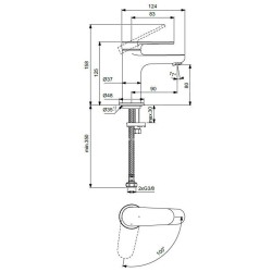 Ideal Standard Cerafine Nuovo - Mitigeur de lavabo, BlueStart, noir soyeux BD766XG