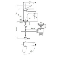 Ideal Standard Cerafine Nuovo - Mitigeur de lavabo avec bonde, BlueStart, noir soyeux BD767XG