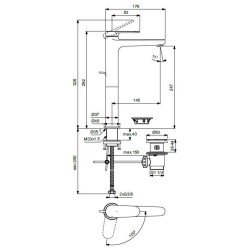 Ideal Standard Cerafine Nuovo - Mitigeur de lavabo avec bonde, BlueStart, noir soyeux BD774XG