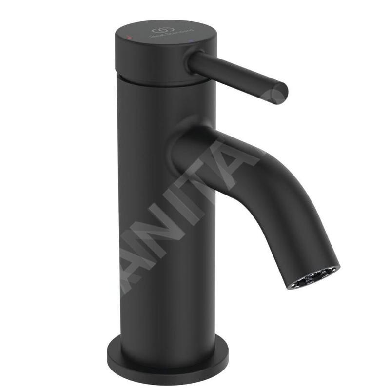 Ideal Standard Ceraline Nuovo - Mitigeur de lavabo avec bonde ClickClack, BlueStart, noir soyeux BD958XG