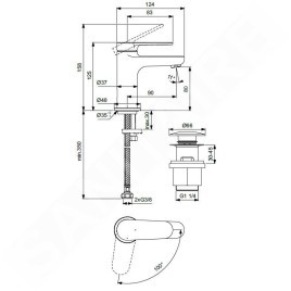 Ideal Standard Cerafine Nuovo - Mitigeur de lavabo avec bonde ClickClack, BlueStart, chrome BD964AA