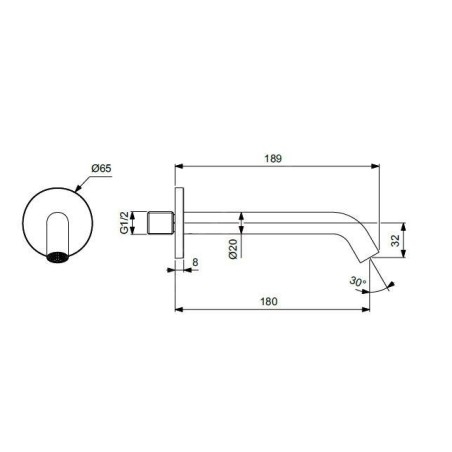 Ideal Standard Ceraline Nuovo - Bonde de baignoire, chrome BD973AA