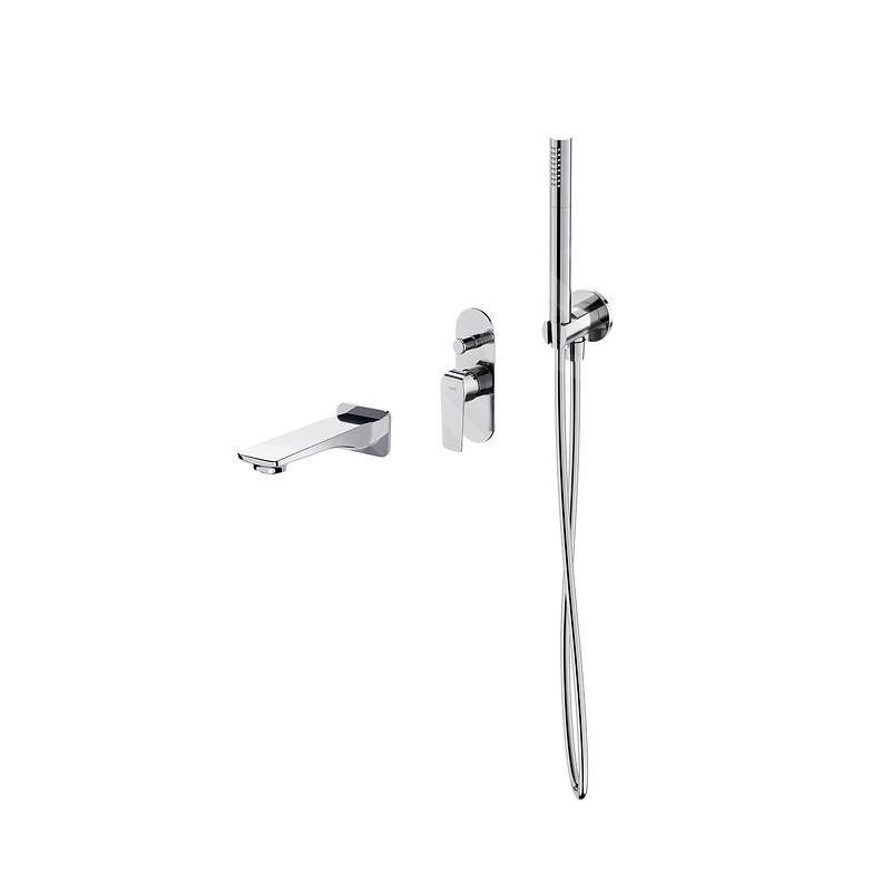 Cersanit City - Mitigeur de baignoire encastré, installation à trous, avec corps, avec accessoires, chrome S952-036