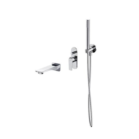Cersanit City - Mitigeur de baignoire encastré, installation à trous, avec corps, avec accessoires, chrome S952-036