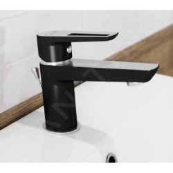Cersanit Mille - Mitigeur de lavabo avec garniture de vidage, noir S951-048