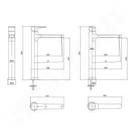 Cersanit Inverto - Mitigeur de lavabo, chrome S951-301