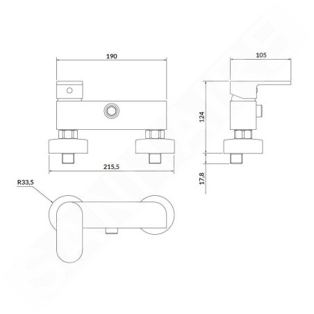 Cersanit Crea - Mitigeur de douche, nickel S951-324