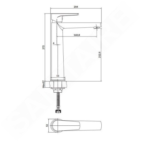 Cersanit Moduo - Mitigeur de lavabo, chrome S951-363