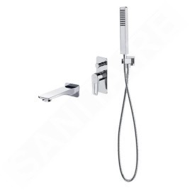 Cersanit Mille - Mitigeur de baignoire encastré, installation à trous, avec corps, avec accessoires, chrome S952-037