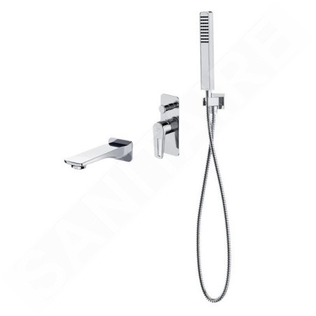 Cersanit Mille - Mitigeur de baignoire encastré, installation à trous, avec corps, avec accessoires, chrome S952-037