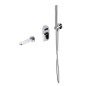 Cersanit Inverto - Mitigeur de baignoire encastré, installation à trous, avec corps, avec accessoires, chrome S952-038