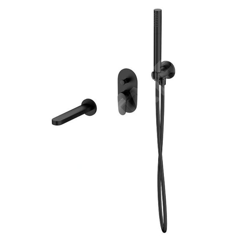 Cersanit Inverto - Mitigeur de baignoire encastré, installation à 3 trous, avec corps, avec accessoires,, noir S952-043