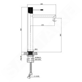 Cersanit Zen - Mitigeur de lavabo, noir S951-596
