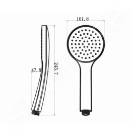 Sapho Douches - Pommeau de douche, noir mat SK736