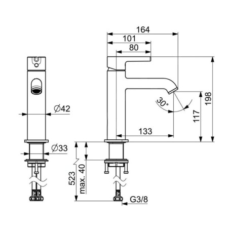 Hansa Vantis Style - Mitigeur de lavabo, acier brossé 5437220780