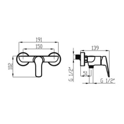 Novaservis Metalia 54 - Mitigeur de douche avec accessoires, chrome 54061,0
