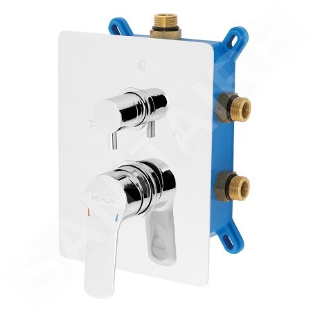 Novaservis Metalia 54 - Mitigeur encastré, 3 sorties, avec corps d’encastrement, chrome BOX54051RX,0
