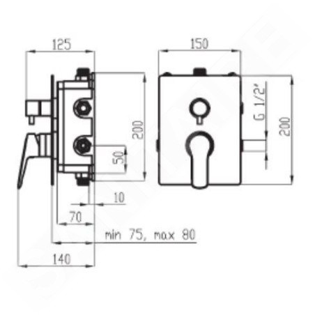 Novaservis Metalia 54 - Mitigeur encastré, 3 sorties, avec corps d’encastrement, chrome BOX54051RX,0