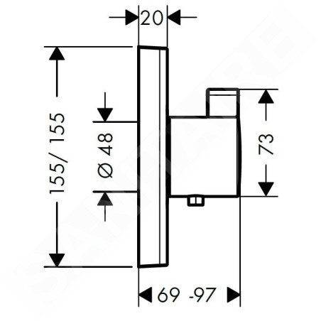 Hansgrohe Shower Select - Mitigeur thermostatique encastré, chrome 15760000