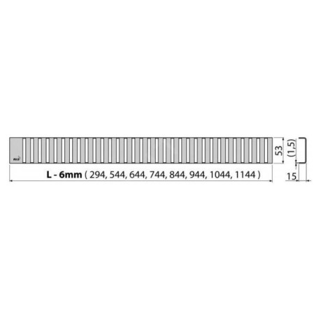Alcadrain Grilles - Grille pour bac à douche linéaire 650 mm, acier inoxydable mat LINE-650M