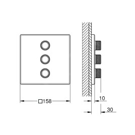 Grohe Grohtherm SmartControl - Mitigeur encastré pour 3 sorties, Hard Graphite brossé 29127AL0