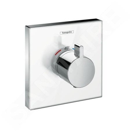 Hansgrohe Shower Select Glass - Mitigeur thermostatique HighFlow encastré, blanc/chrome 15734400