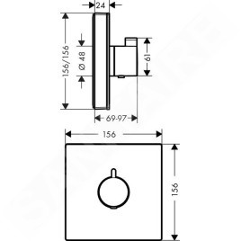 Hansgrohe Shower Select Glass - Mitigeur thermostatique HighFlow encastré, blanc/chrome 15734400