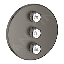 Grohe Grohtherm SmartControl - Panneau trois sorties encastré, Hard Graphite brossé 29122AL0