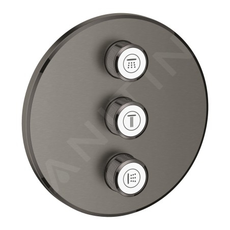Grohe Grohtherm SmartControl - Panneau trois sorties encastré, Hard Graphite brossé 29122AL0