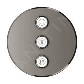 Grohe Grohtherm SmartControl - Panneau trois sorties encastré, Hard Graphite brossé 29122AL0