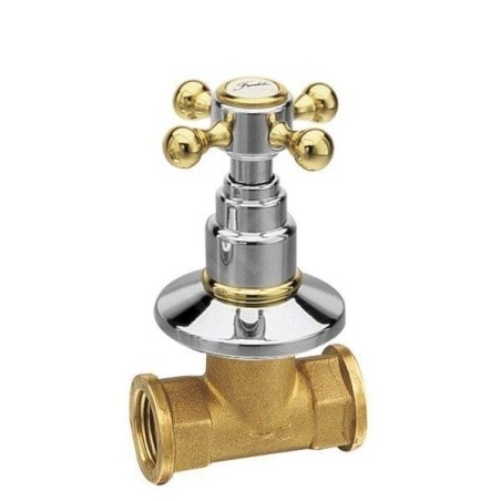 Sapho Antea - Robinet refermable encastré avec corps d'encastrement, chaude, chrome/or 3052H