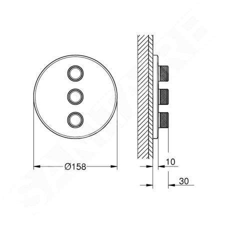 Grohe Grohtherm SmartControl - Télécommande à trois voies encastré, Warm Sunset 29122DA0
