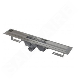 Alcadrain Douchegoten - Caniveau de douche Professional 750 mm, avec rebord pour grille perforée, acier inoxydable APZ6-750