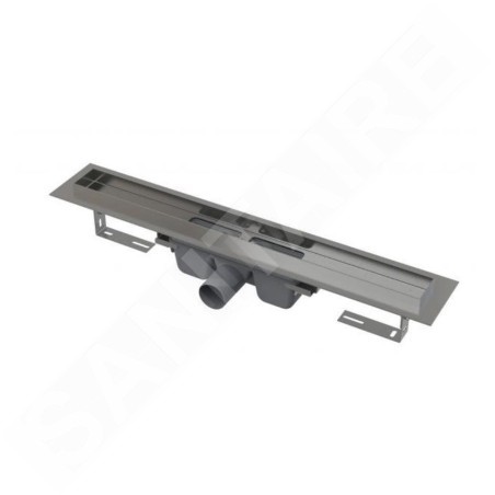 Alcadrain Douchegoten - Caniveau de douche Professional Low 750 mm, avec rebord pour grille perforée, inox APZ106-750