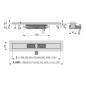 Alcadrain Douchegoten - Caniveau de douche Professional Low 750 mm, avec rebord pour grille perforée, inox APZ106-750