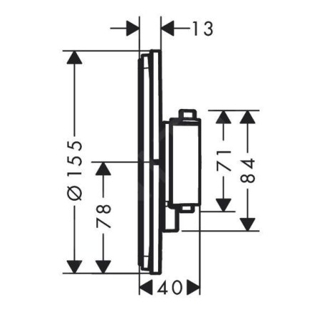 Hansgrohe ShowerSelect Comfort - Mitigeur thermostatique encastré, chrome noir brossé 15559340
