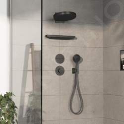 Hansgrohe ShowerSelect Comfort - Mitigeur thermostatique encastré, chrome noir brossé 15559340