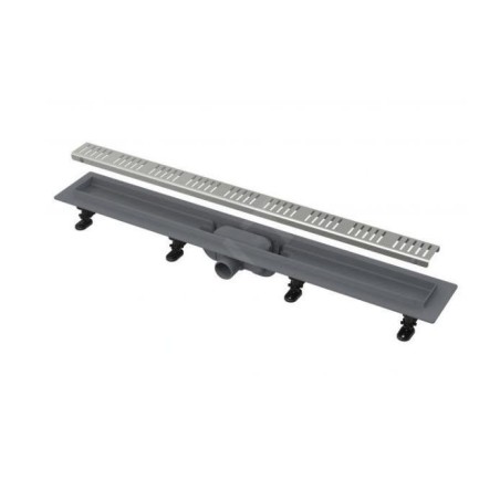 Alcadrain Douchegoten - Bac à douche Simple 950 mm, avec bord pour grille perforée, grille incluse, tapis en acier inoxydable