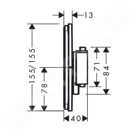 Hansgrohe ShowerSelect Comfort - Mitigeur thermostatique encastré, chrome noir brossé 15588340