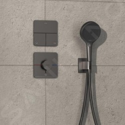 Hansgrohe ShowerSelect Comfort - Mitigeur thermostatique encastré, chrome noir brossé 15589340