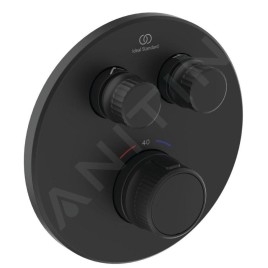 Ideal Standard CeraTherm Navigo - Mitigeur thermostatique de douche encastré, 2 sorties, noir soyeux A7296XG