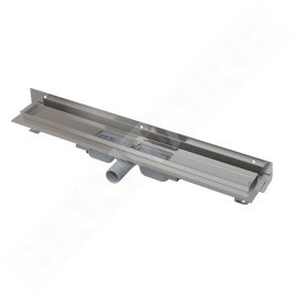 Alcadrain Douchegoten - Caniveau de douche Flexible Low 950 mm, avec collier ajustable au mur, acier inoxydable APZ104-950