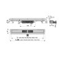 Alcadrain Douchegoten - Caniveau de douche Flexible Low 950 mm, avec collier ajustable au mur, acier inoxydable APZ104-950 Alcadrain Douchegoten - Caniveau de douche Flexible Low 950 mm, avec collier ajustable au mur, acier inoxydable APZ104-950