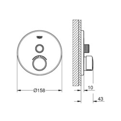 Grohe SmartControl - Mitigeur encastré pour 1 sortie, chrome 29144000